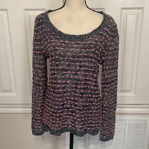 Pink Rose gray & pink lightweight sweater Size L
